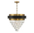 Marquise 4-Light Chandelier in Matte Black with Warm Brass Accents